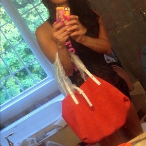 Authentic Tiffany orange leather bag. Reversible